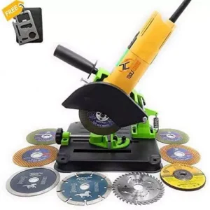 100 Mm With Grinder Stand, With And Complete 9 Pieces Of Metal, Wood, Concrete, Cutting And Grinding Wheels