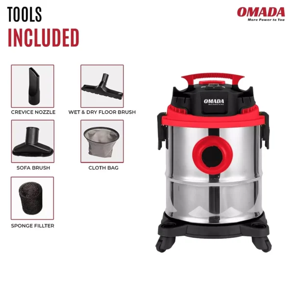 Omada 1200 W 20 L Vaccum Cleaner for Home/Office/Car Use, OMD-VCSP20L - Image 3