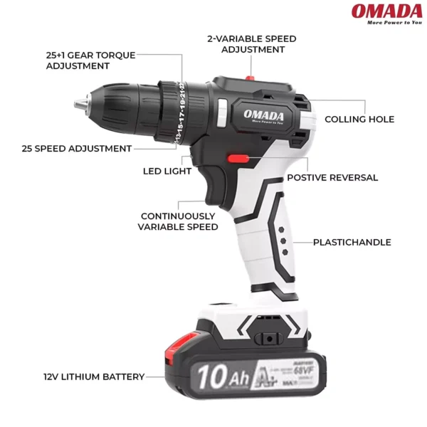 Omada 21-Volt Lithium-Ion Brushless Cordless Compact Drill/Driver (Tool-Only) - Image 2