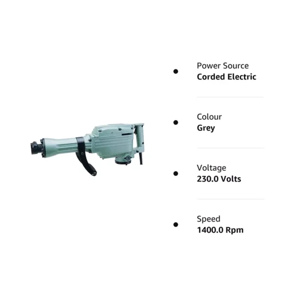 Generic 1600 W 6-25 J 1400 RPM Demolition Hammer with Goggles - Image 3