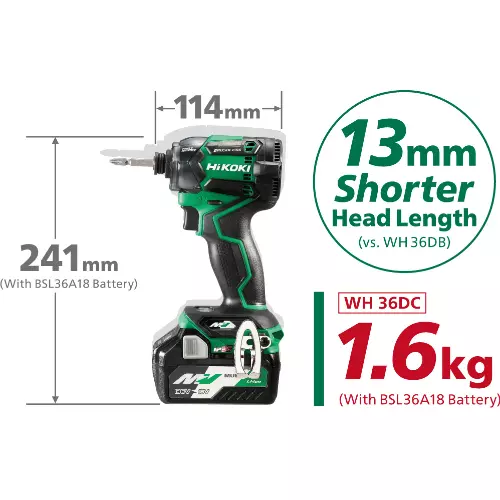 Hikoki 36v Cordless Impact Driver Wh36dcf4z (without Battery)) 001