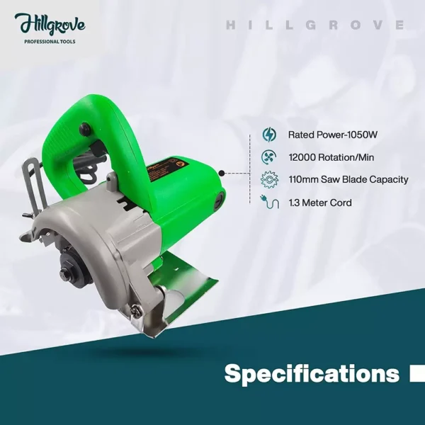 Hillgrove 100 mm 1050 W 1200 RPM Cutting Machine HGTCM3B1M1 - Image 3