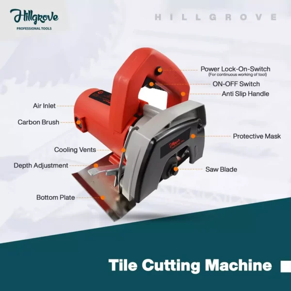 Hillgrove 100 mm 1050 W 12000 RPM Cutting Machine HGCM098 - Image 2