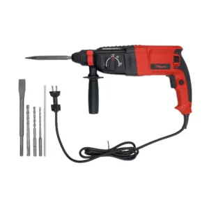 Hillgrove 1200w 26mm red hammer drill machine with 4 bits, hg0086