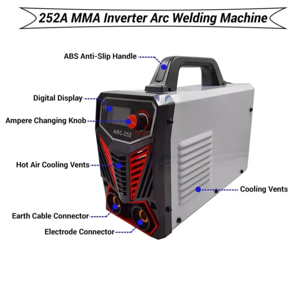 Hillgrove 252 Amp MMA Inverter Arc Welding Machine & 850 W Angle Grinder Combo, HGCM299M1 - Image 2