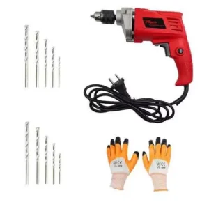 Hillgrove 550 W 10 Mm Drill Machine With 10 Pcs Masonry Drill Bit & Gloves, Hgcm228m1