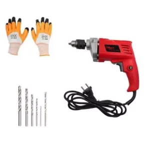 Hillgrove 550 W 10 Mm Drill Machine With Gloves, 6 Pcs Masonry & Metal Drill Bit, Hgcm220m1