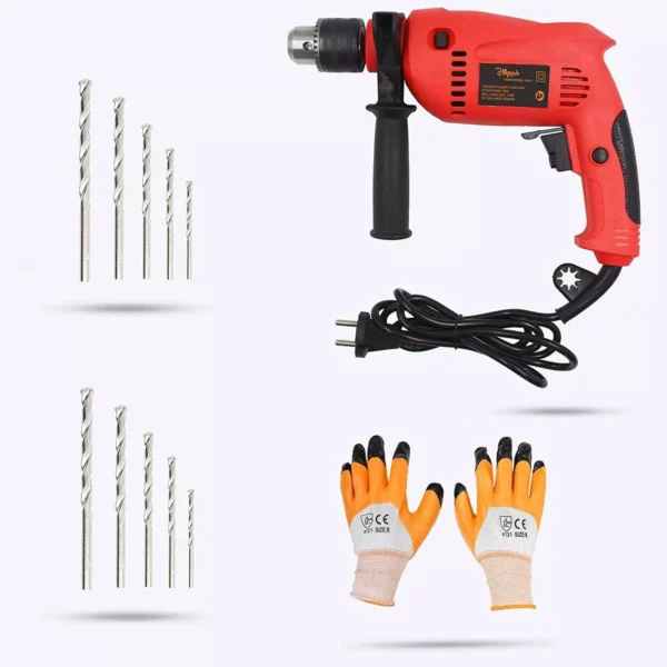 Hillgrove 700 W 13 mm Drill Machine with 10 Pcs Masonry Drill Bit & Gloves, HGCM226M1 - Image 2