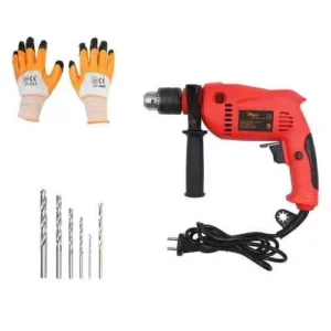 Hillgrove 700 W 13 Mm Drill Machine With Gloves, 6 Pcs Masonry & Metal Drill Bit, Hgcm218m1