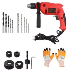 Hillgrove 700 w power drill machine, 10 pcs hss, wood & wood hole saw bits combo, hgcm392m1