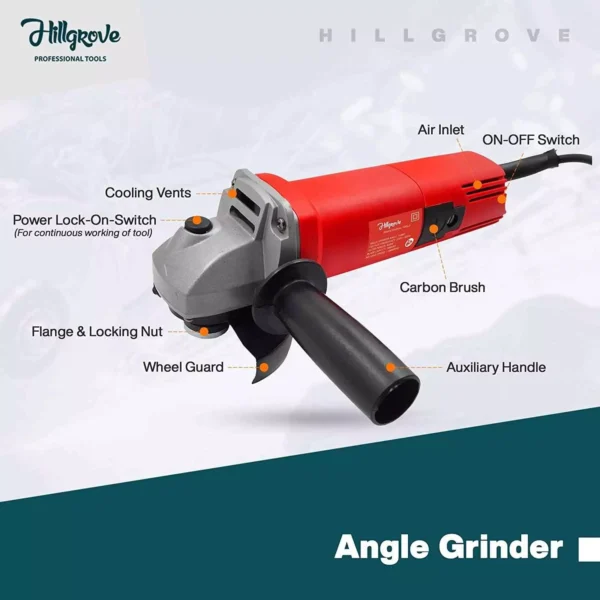 Hillgrove 850 W 11000 rpm Angle Grinder Machine Combo, HGCM287M1 - Image 2