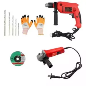 Hillgrove 850 W Angle Grinder, 700 W Drill Machine & 5 Pcs Drill Bits Combo, Hgcm390m1