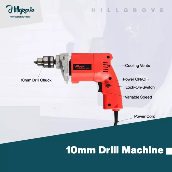 Hillgrove Angle Grinder with Drill Machine 4 inch, HGCM531M1 - Image 2
