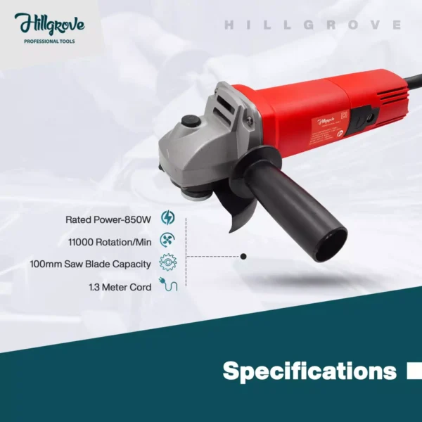 Hillgrove Angle Grinder with Drill Machine 4 inch, HGCM714M1 - Image 3