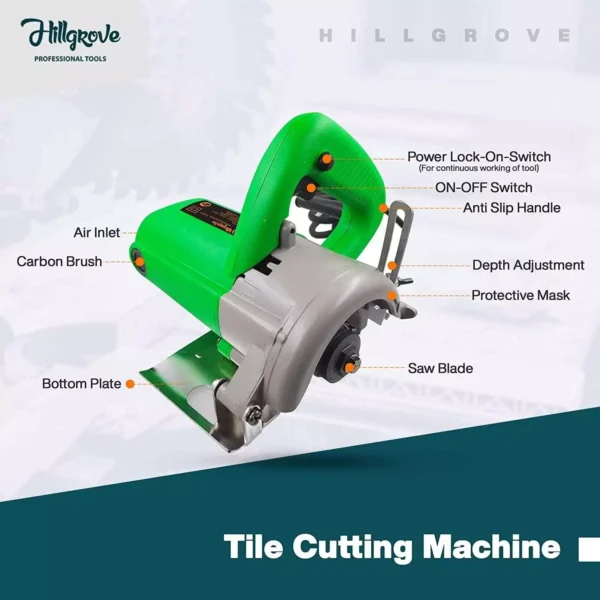 Hillgrove HGCM243M1 1050 W Cutting Saw Machine, 2 Pcs Wood Cutting Wheels Combo, HGCM504 - Image 2