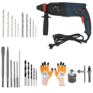 Hillgrove Hgcm251m1 1200 W 26 Mm Hammer Impact Drill Machine Set Gloves Hgcm512