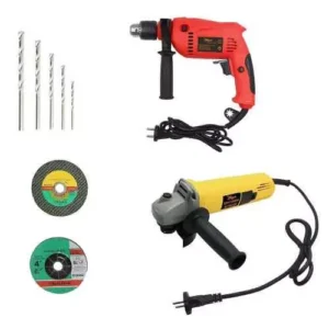 Hillgrove Hgcm342m1 850 W Angle Grinder, 700 W 13 Mm Drill Machine Combo, Hgcm634