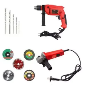 Hillgrove Hgcm346m1 850 W Angle Grinder, 700 W 13 Mm Drill Machine Combo, Hgcm638