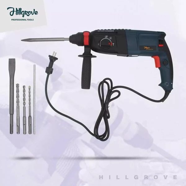 Hillgrove HGCM372M1 1200 W 26 mm Hammer Impact Drill Machine, 850 W Angle Grinder s Combo, HGCM664 - Image 2