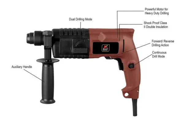 JK Super Drive 1000 RPM 500 watt Rotary Hammer SD9005076 - Image 3