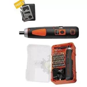 Krost Black Plus Decker 4v Push And Go Wireless Screwdriver Set With 27 Accessories