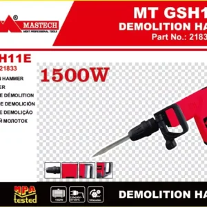 Mastech 1500 W 16.8 J 2900 Rpm Electric Demolition Hammer Mt Gsh11e