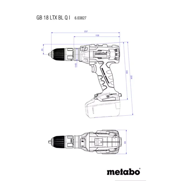 Metabo GB 18 LTX BL Q I 2 x 5.2 Ah Cordless Tapper 603828500 - Image 3