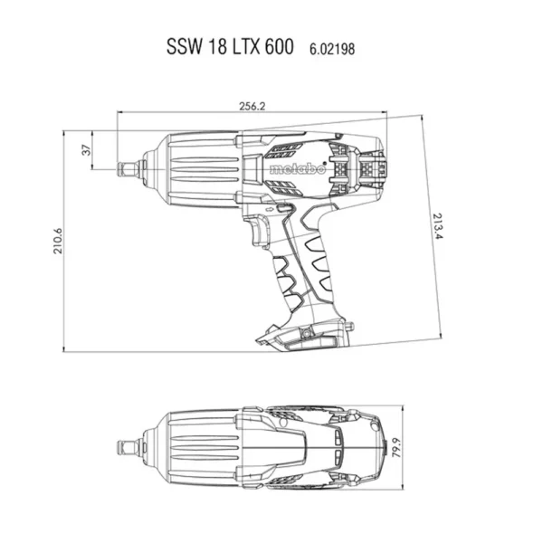 Metabo SSW 18 LTX 600 2 x 4 Ah Cordless Impact Screwdriver 602198500 - Image 3