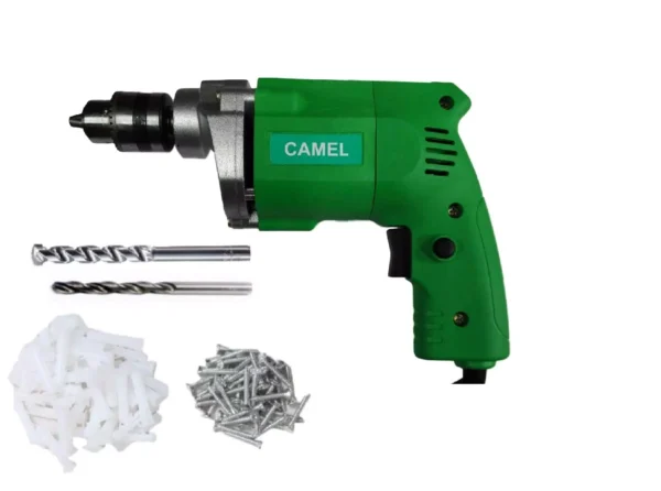 Camel Electric Drill Machine with 2PcsWall/Metal Drill Bit Set and Screw Fastners CD10 350W 10 mm