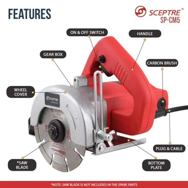 Sceptre 5 Inch 1200 W 11000 RPM Marble Cutting Machine SP-CM5 - Image 2