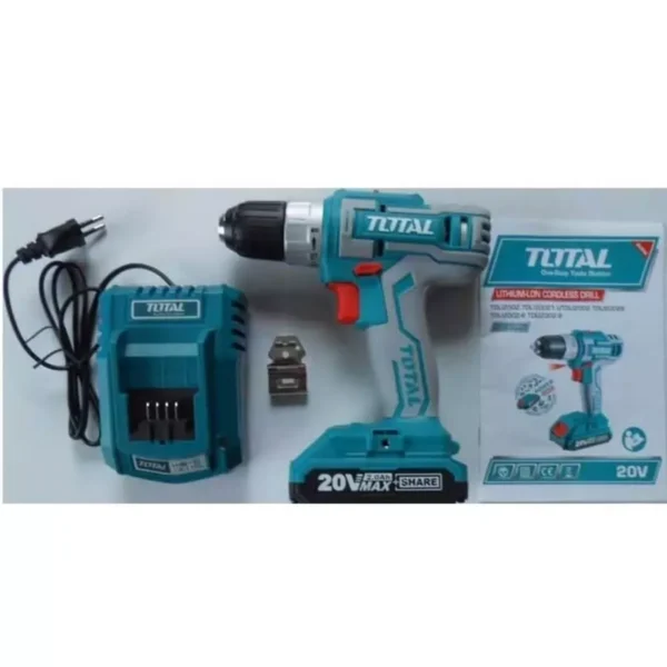 Total 0.8-10 mm Chuck Size 20 V 1500 rpm Cordless Drill, TDLI20021 - Image 2