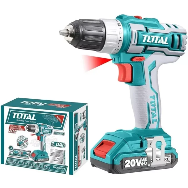 Total 0.8-10 mm Chuck Size 20 V 1500 rpm Cordless Drill, TDLI20021