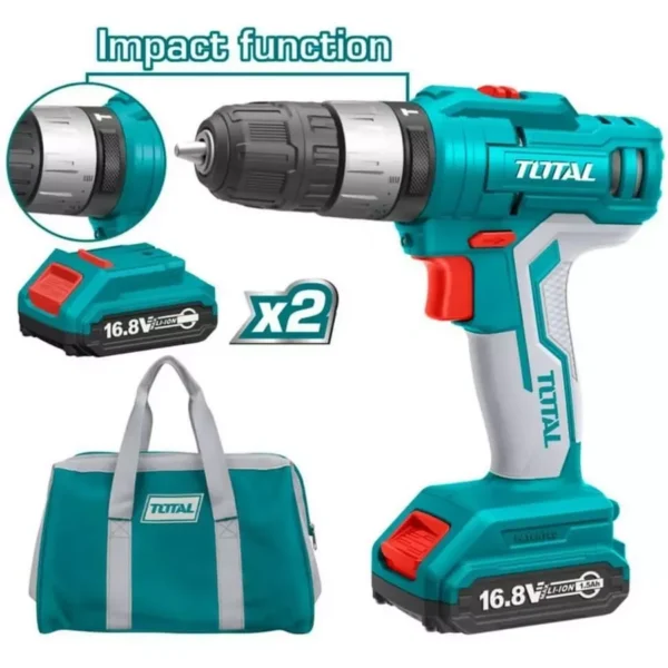 Total Impact Drill 16.8 V 1350 rpm, TIDLI1612 - Image 2