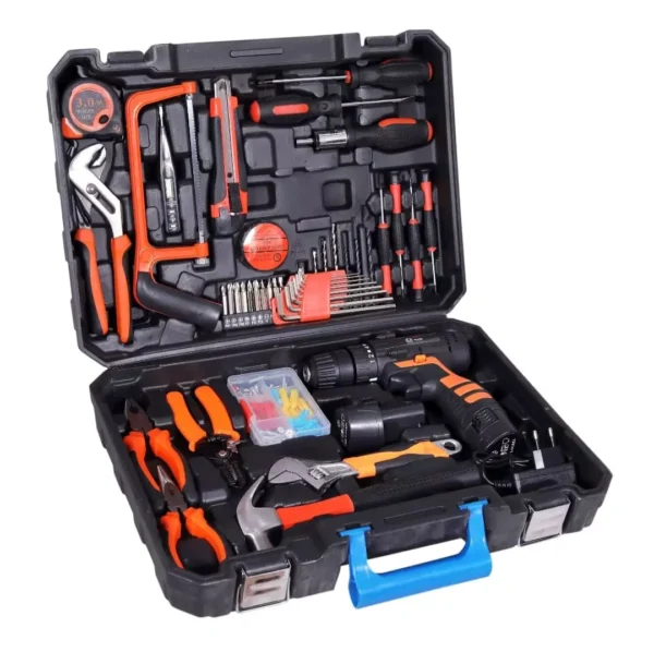 Voltz 112pcs Electric Tools Set Tool Kits 12 V Cordless Drill Lithium Lon with 112 Piece Tool Set