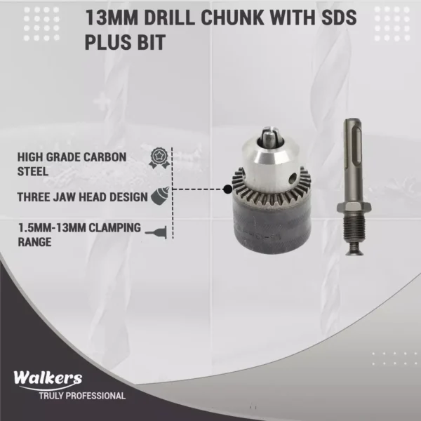 Walkers 1200 W Hammer Impact Drill Kit 26 mm Chuck Size with 5 Bits, WKCB367M1 - Image 2