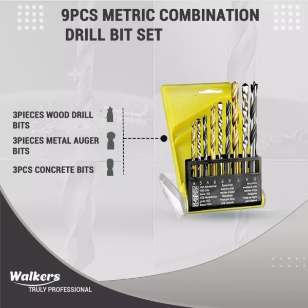 Walkers 1200 W Hammer Impact Drill Kit 26 mm Chuck Size with 5 Bits, WKCB373M1 - Image 3