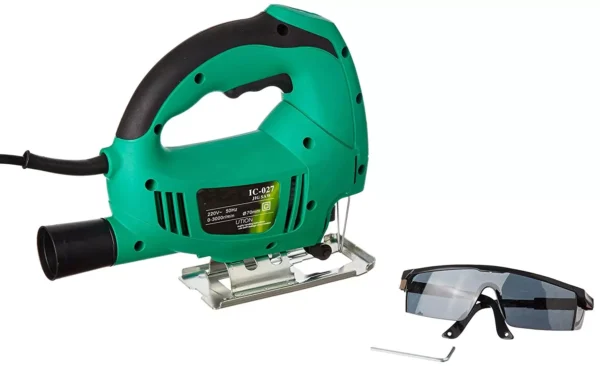 Krost Golden Bullet / Hi-Maxx 5 In 1 Powerful 610W Jigsaw Machine(70mm) With 1Pc Jigsaw Blade For Metal /Aluminium Cutting + 1Pc Jigsaw Blade For Wood Cutting + 1Pc Safety Goggle + 1Pc Safety Mask With Variable Speed Trigger