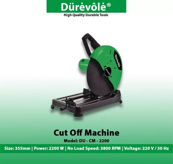 Durevole 2200W 3800 RPM 355 mm Cut Off Machine DU-CM-2200 - Image 3