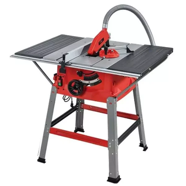 Krost 1800W 10 inch 5000rpm Red Portable Table Saw with Metal Stand & Sliding Miter Gauge