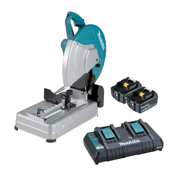 Makita 18vx2 Li Ion Brushless 355mm 14 Abrasive Cut Off Saw Kit Dlw140pt2 001 2.webp