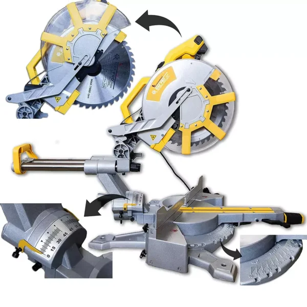Malfah Enterprises Sliding Miter Saw with TCT Blade 305 mm Blade Diameter 2400 W 5000 rpm, MMS240018 - Image 2