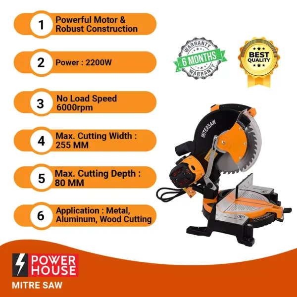 Powerhouse 255 Mm Mitre Saw 2200w Phms255 With 6 Months Warranty 002 2.webp