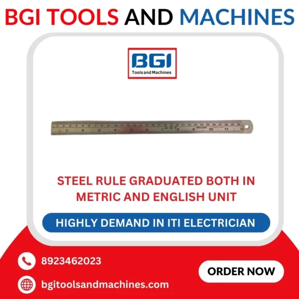 Steel Rule Graduated both in Metric and English Unit