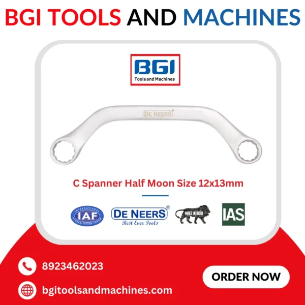C Spanner Half Moon Size 12x13mm De Neers (HSN 8204) - Image 2