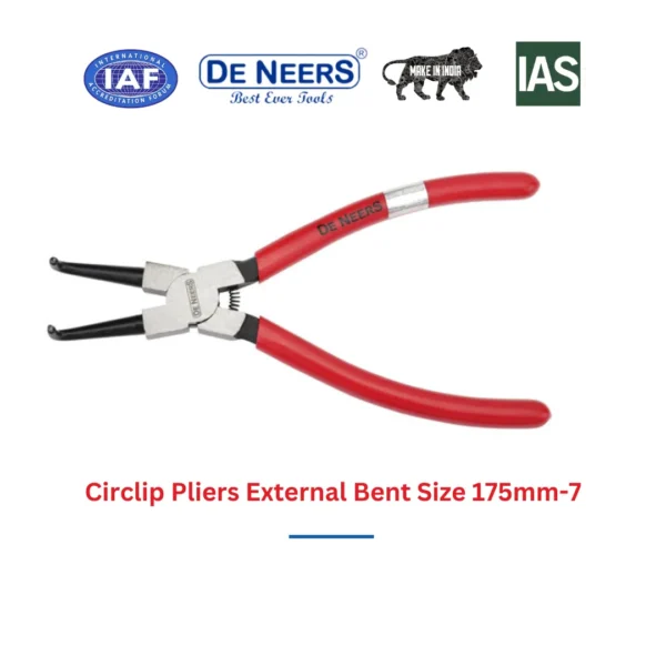 Circlip Pliers External Bent Size 175mm-7 De Neers (HSN 8203) - Image 3