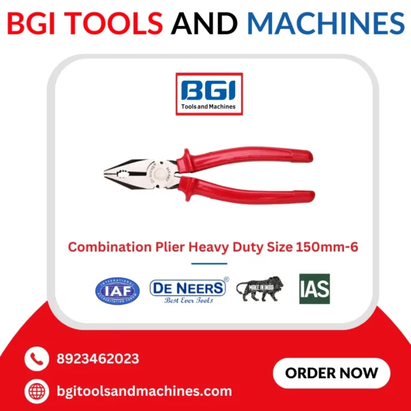 Combination Plier Heavy Duty Size 150mm-6 De Neers (HSN 8203) - Image 2