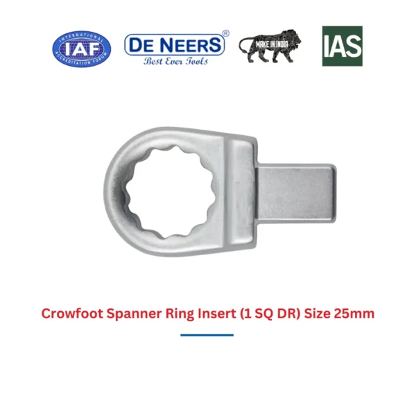 Crowfoot Spanner Ring Insert (1 SQ DR) Size 25mm De Neers (HSN 8204) - Image 3