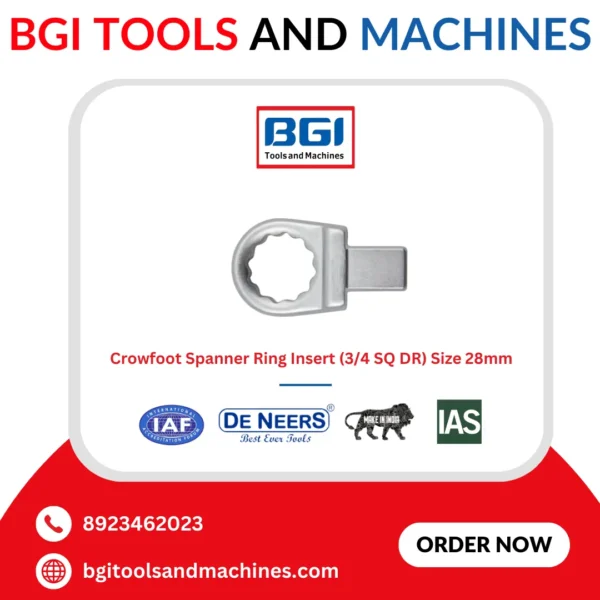 Crowfoot Spanner Ring Insert (3/4 SQ DR) Size 28mm De Neers (HSN 8204) - Image 2