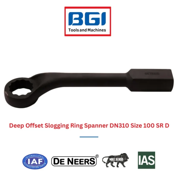 Deep Offset Slogging Ring Spanner DN310 Size 100 SR D De Neers (HSN 8204)