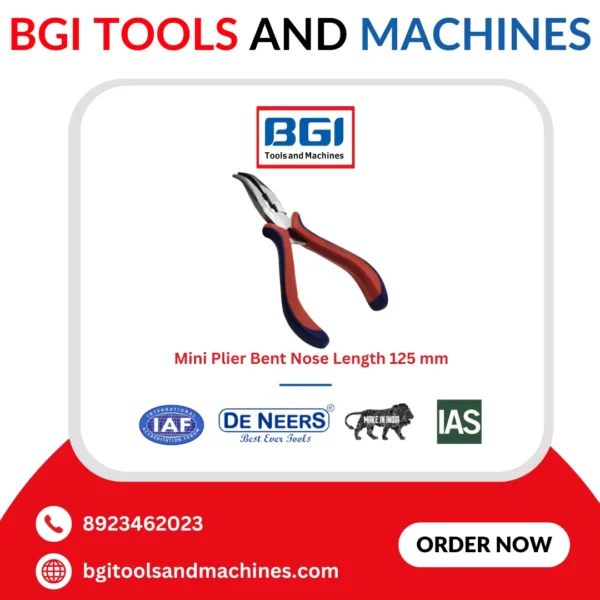 Mini Plier Bent Nose Length 125 mm De Neers (HSN 8203) - Image 2